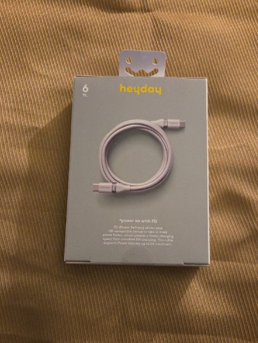 heyday USB-C to USB-C Fast Charging Cable - White - Picture 2 of 4